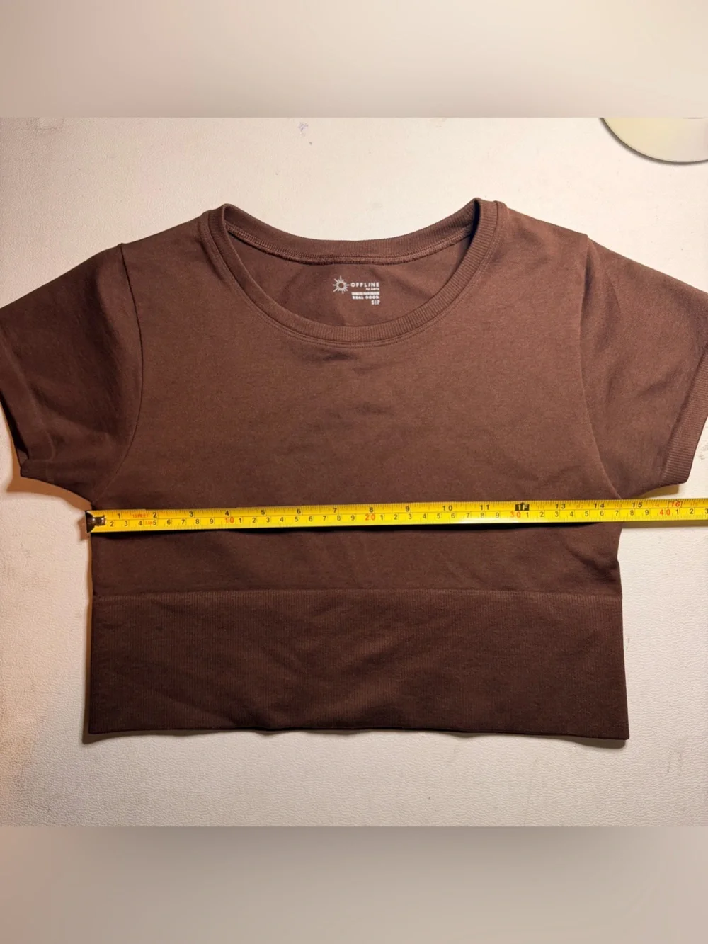 Seamless Brown Scoop Neck Women's Top